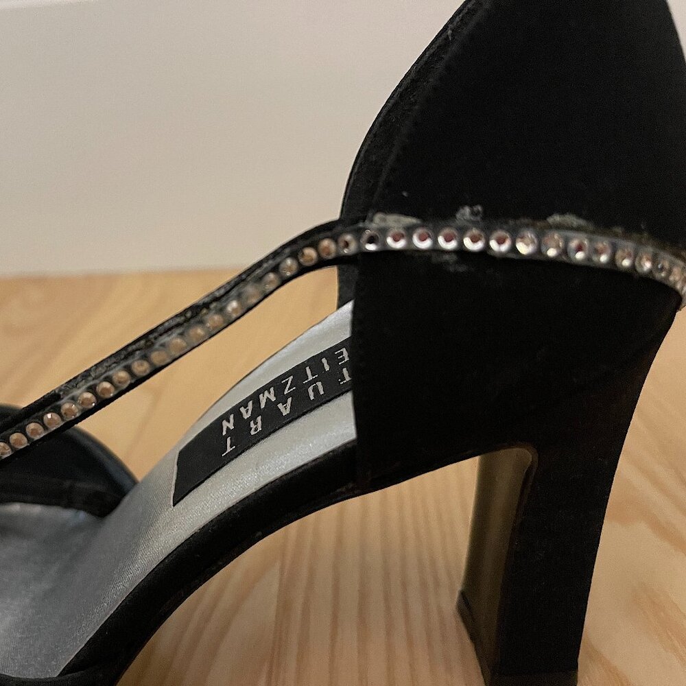 Vintage Stuart Weitzman Black & Crystal Pumps - Size 8 - Picture 10 of 10